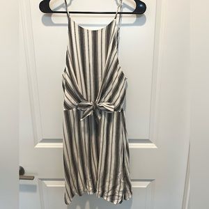 Gray and White Striped Sundress